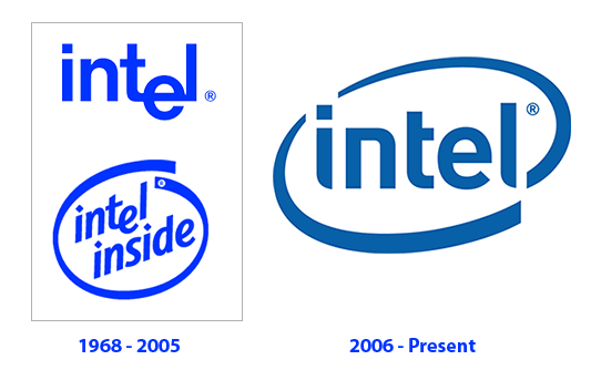 Notice that Intel kept the essence of their logo