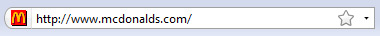 McDonalds uses their iconic M symbol very effectively as their favicon. 